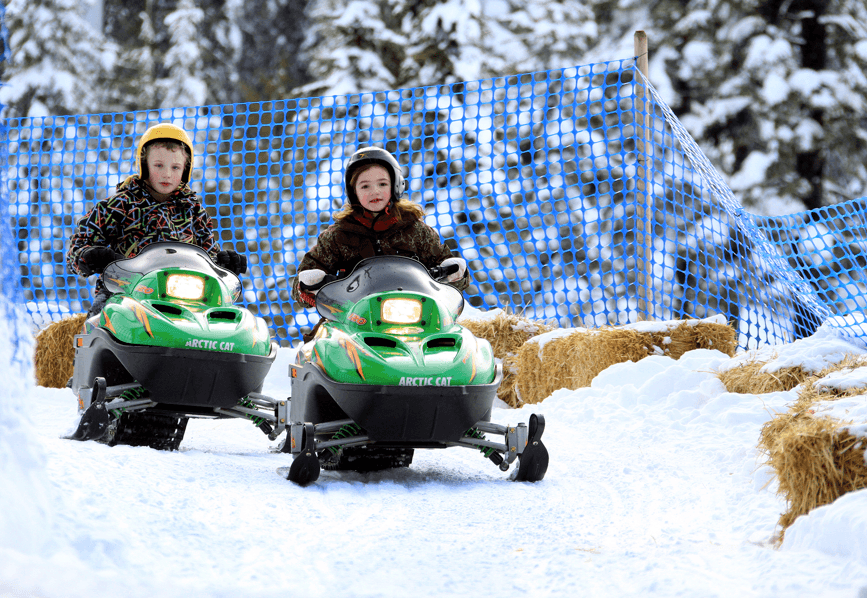kids snow mobiles at silver star