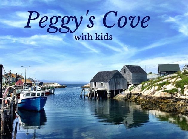 peggy's cove lighthouse, nova scotia with kids pint