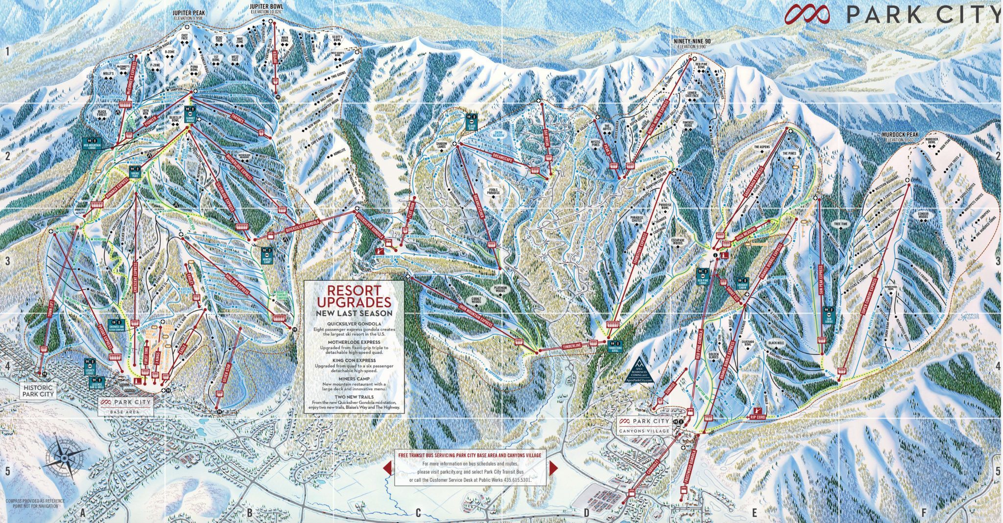 Park City Terrain Map Park City Resort Map